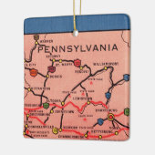 Ornement En Céramique Carte de Pennsylvanie vintage (Gauche)