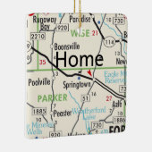 Ornement En Céramique Carte de Springtown Texas (Droite)