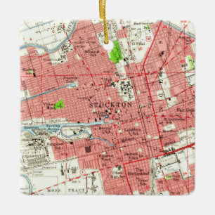 Ornement En Céramique Carte de Stockton CA 1955