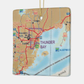 Ornement En Céramique Carte de Thunder Bay ON (Gauche)