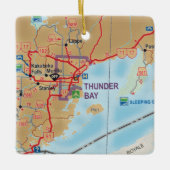 Ornement En Céramique Carte de Thunder Bay ON (Devant)