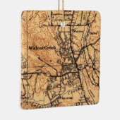 Ornement En Céramique Carte de Walnut Creek CA 1943 (Droite)