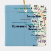 Ornement En Céramique Carte des sources d'Homosassa en Floride (Devant)