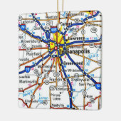 Ornement En Céramique Carte d'Indianapolis (Gauche)