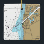 Ornement En Céramique Carte du lac Oneida de Verona Beach<br><div class="desc">Vérone Beach et le lac Oneida New York ornement de Noël,  fait avec carte nautique.</div>