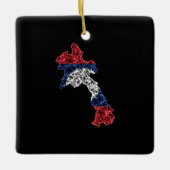 Ornement En Céramique Carte du Laos, Polygonal maillage ligne carte