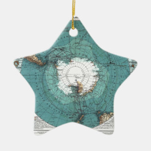 Ornement En Céramique Carte du pôle Sud