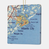 Ornement En Céramique Carte du rétro-rétro de Atlantic City (Gauche)