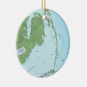 Ornement En Céramique Carte du sud d'Outerbanks (Droite)