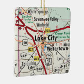 Ornement En Céramique Carte FL Lake City (Droite)