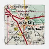 Ornement En Céramique Carte FL Lake City (Dos)