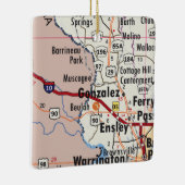 Ornement En Céramique Carte Gonzalez Floride (Droite)