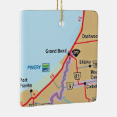 Ornement En Céramique Carte Grand Bend Ontario (Droite)