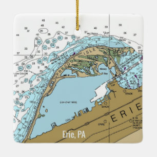 Ornement En Céramique Carte marine Erie PA