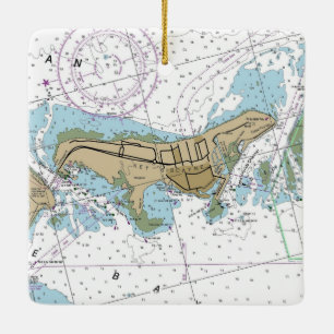 Ornement En Céramique Carte marine Key Biscayne Florida