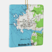 Ornement En Céramique Carte Mendocino CA 1960 (Droite)