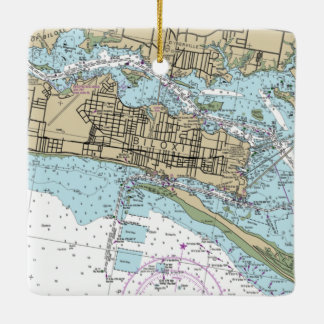 Ornement En Céramique Carte nautique Biloxi MS
