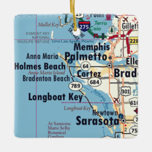 Ornement En Céramique Carte Palmetto Florida