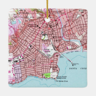 Ornement En Céramique Carte père Noël Cruz CA 1955