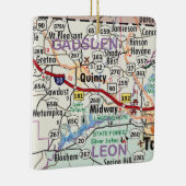 Ornement En Céramique Carte Quincy Florida (Droite)