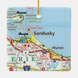 Ornement En Céramique Carte routière de Sandusky