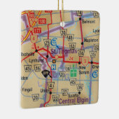 Ornement En Céramique Carte Saint-Thomas Ontario (Droite)