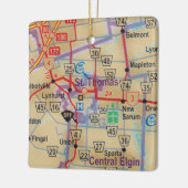 Ornement En Céramique Carte Saint-Thomas Ontario (Gauche)