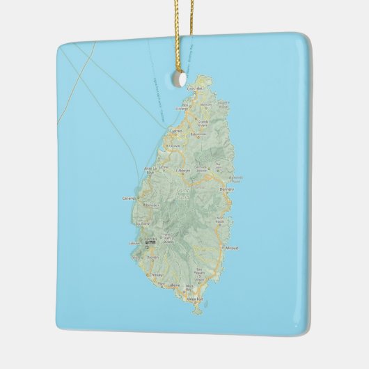 Ornement En Céramique Carte Sainte-Lucie Noël (Gauche)