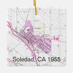Ornement En Céramique Carte Soledad CA 1955