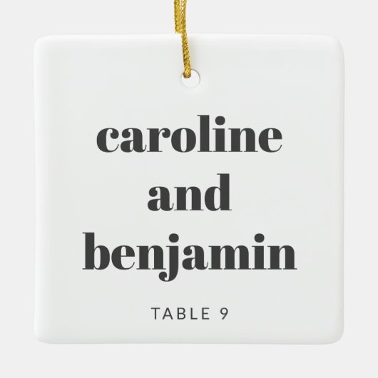 Ornement En Céramique Carte sur mesure unique Mariage de Noël d'hiver (Devant)