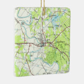 Ornement En Céramique Carte topo Bastrop TX (Droite)