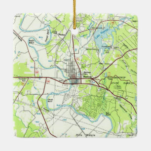 Ornement En Céramique Carte topo de Bastrop TX