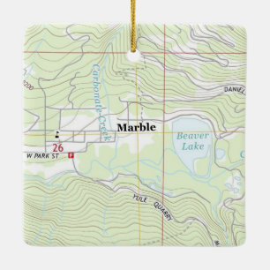 Ornement En Céramique Carte topo du Colorado de marbre