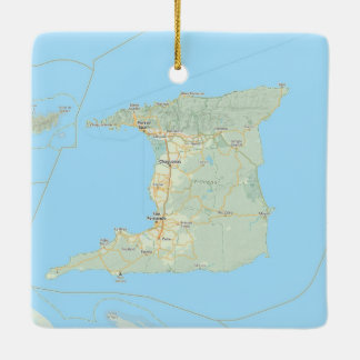 Ornement En Céramique Carte Trinidad Noël