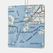 Ornement En Céramique Carte Vintage Crisfield MD (Gauche)