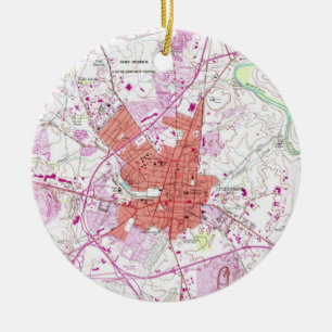 Ornement En Céramique Carte vintage de Frederick le Maryland (1953) 2