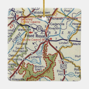 Ornement En Céramique Carte Vintage de la VA avant