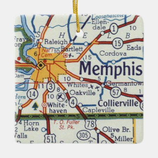 Ornement En Céramique Carte Vintage de Memphis