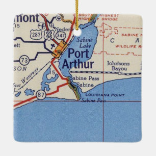 Ornement En Céramique Carte Vintage de Port Arthur