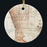 Ornement En Céramique Carte vintage de Redondo Beach et de Torrance CA<br><div class="desc">C'est une carte vintage de Redondo Beach et de Torrance la Californie à l'origine produite en 1934.</div>