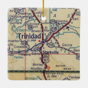 Ornement En Céramique Carte Vintage de Trinité-et-Tobago