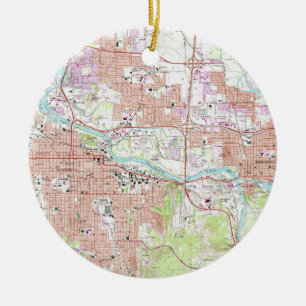 Ornement En Céramique Carte vintage d'Eugene Orégon (1967)