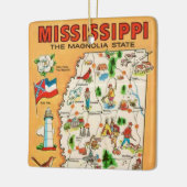 Ornement En Céramique Carte Vintage du Mississippi (Gauche)