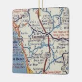 Ornement En Céramique Carte Vintage Escondido CA (Gauche)