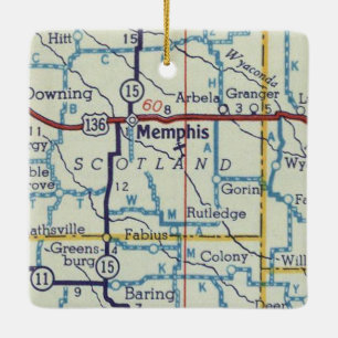Ornement En Céramique Carte Vintage Memphis