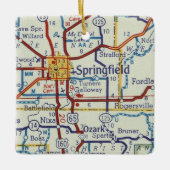 Ornement En Céramique Carte Vintage MO Springfield (Devant)