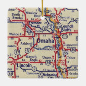 Ornement En Céramique Carte Vintage Omaha NE (Dos)