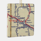 Ornement En Céramique Carte Vintage Scottsbluff NE (Droite)