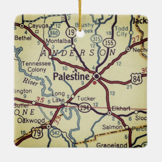 Ornement En Céramique Carte Vintage TX Palestine