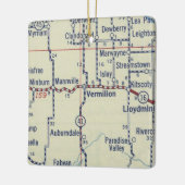 Ornement En Céramique Carte Vintage Vermillion AB (Gauche)